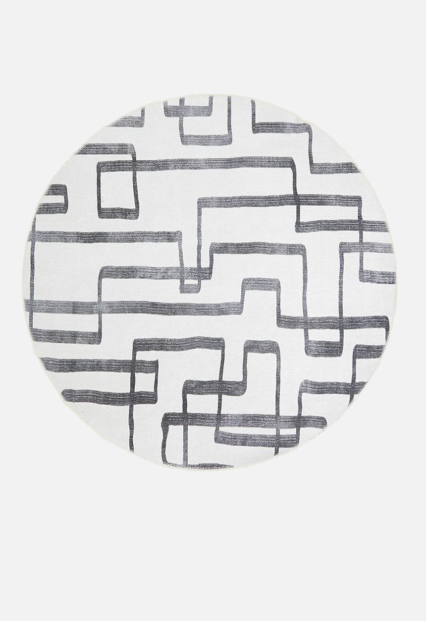 Hertex Fabrics - Angle round rug - black