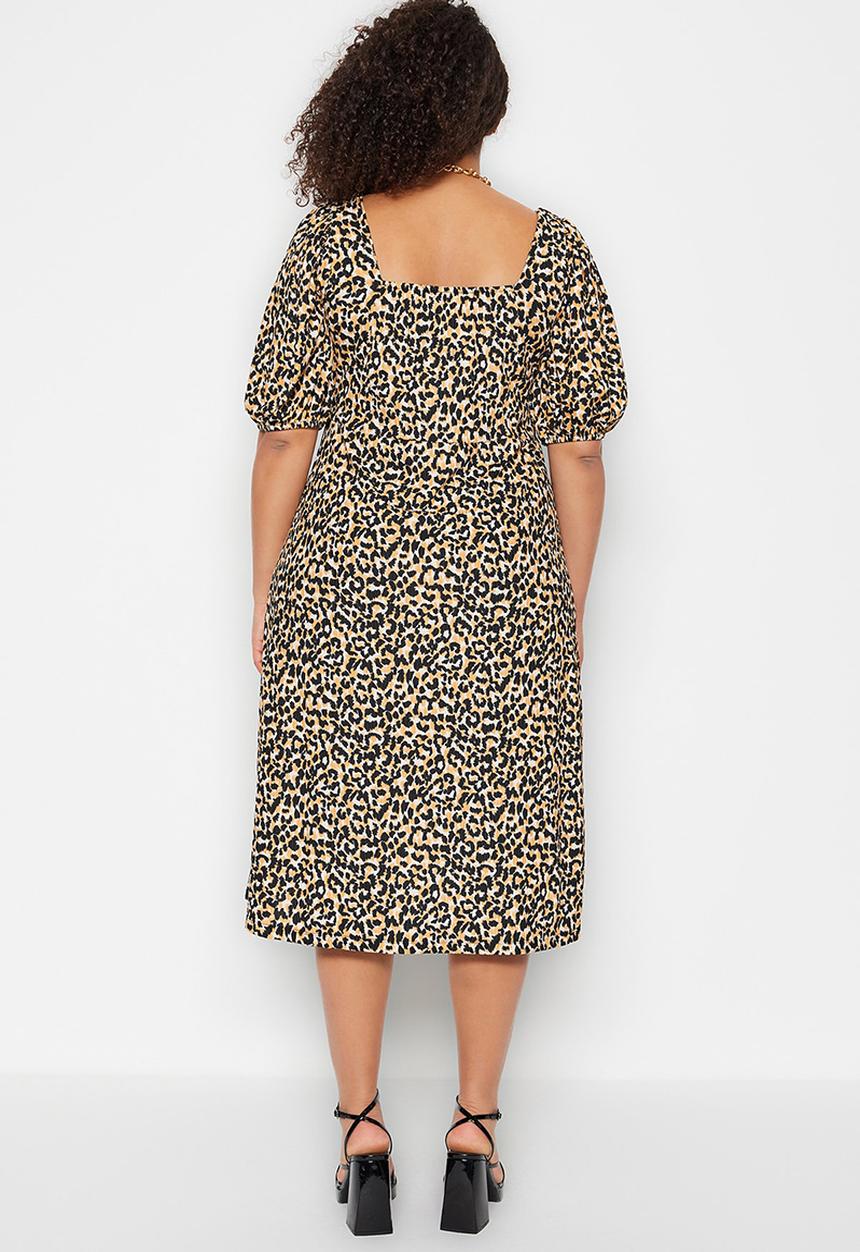 Trendyol - Plus leopard shift dress - animal