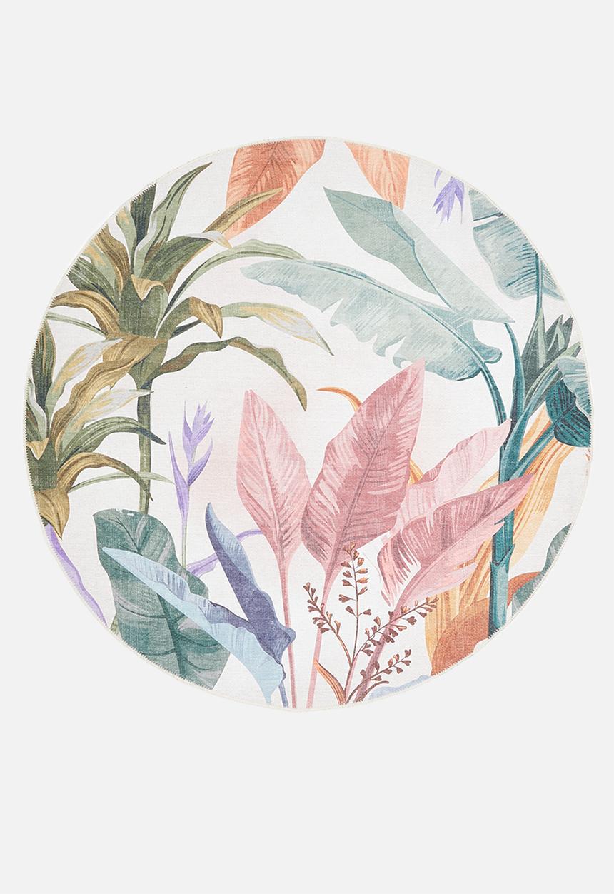 Hertex Fabrics - Jungle foliage round rug - multi