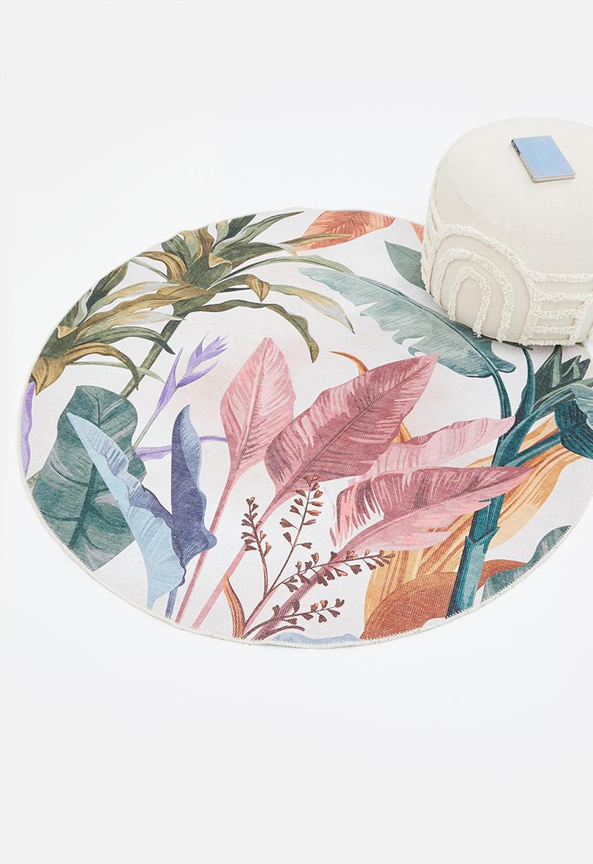 Hertex Fabrics - Jungle foliage round rug - multi
