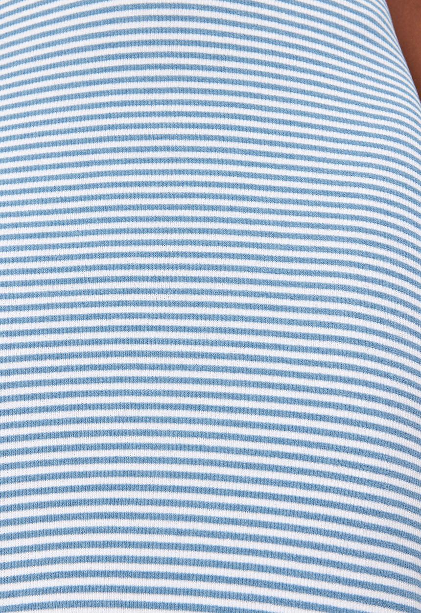 Trendyol - High-neck sleeveless bodycon dress - blue stripe