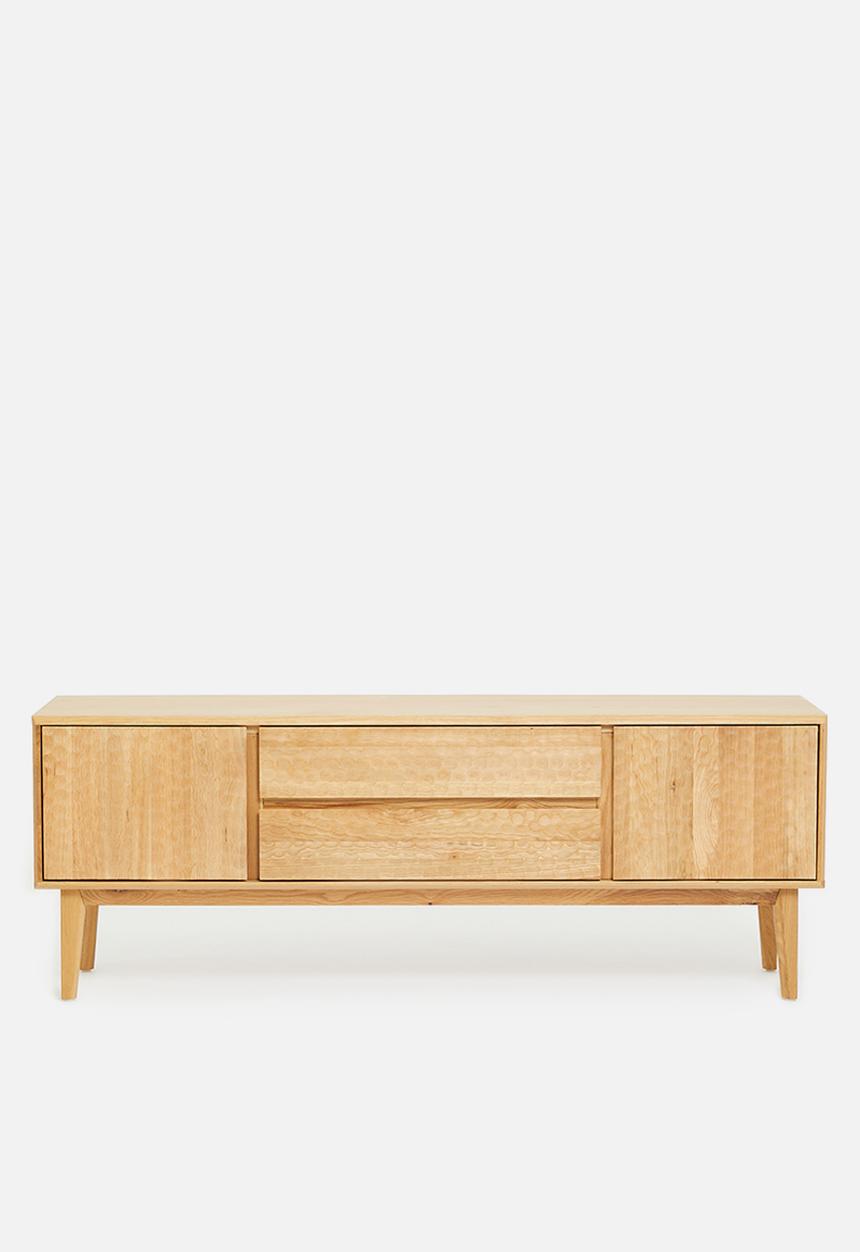 SF Collection - Abbon wide media unit - textured oak