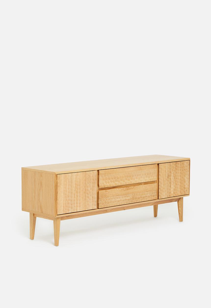 SF Collection - Abbon wide media unit - textured oak