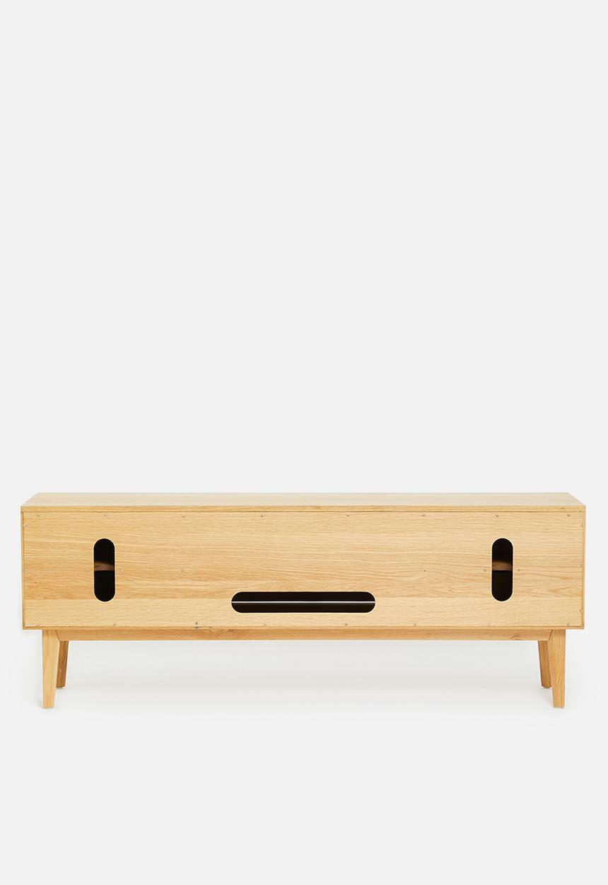 SF Collection - Abbon wide media unit - textured oak
