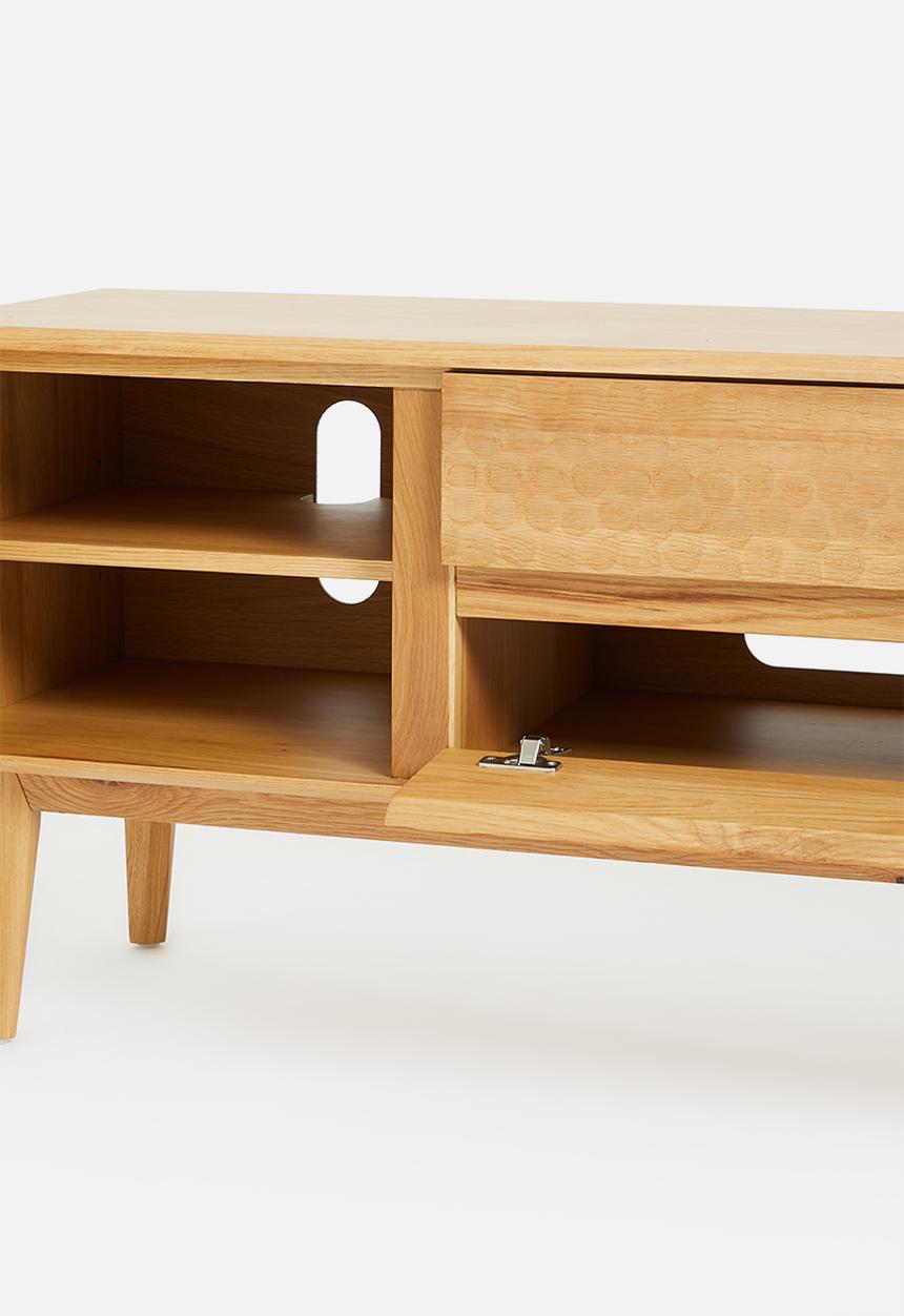 SF Collection - Abbon wide media unit - textured oak