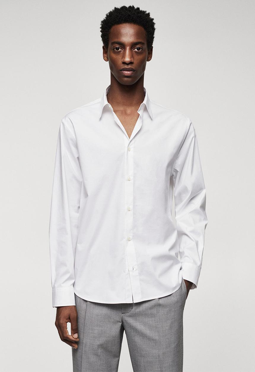 MANGO - Shirt tulle - white