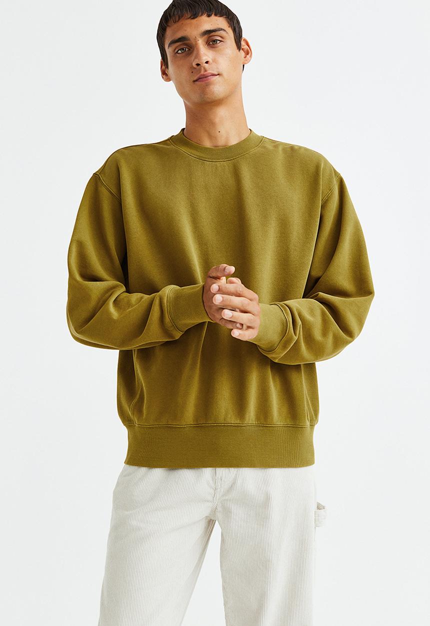 H&M - Oversized fit cotton sweatshirt - olive green