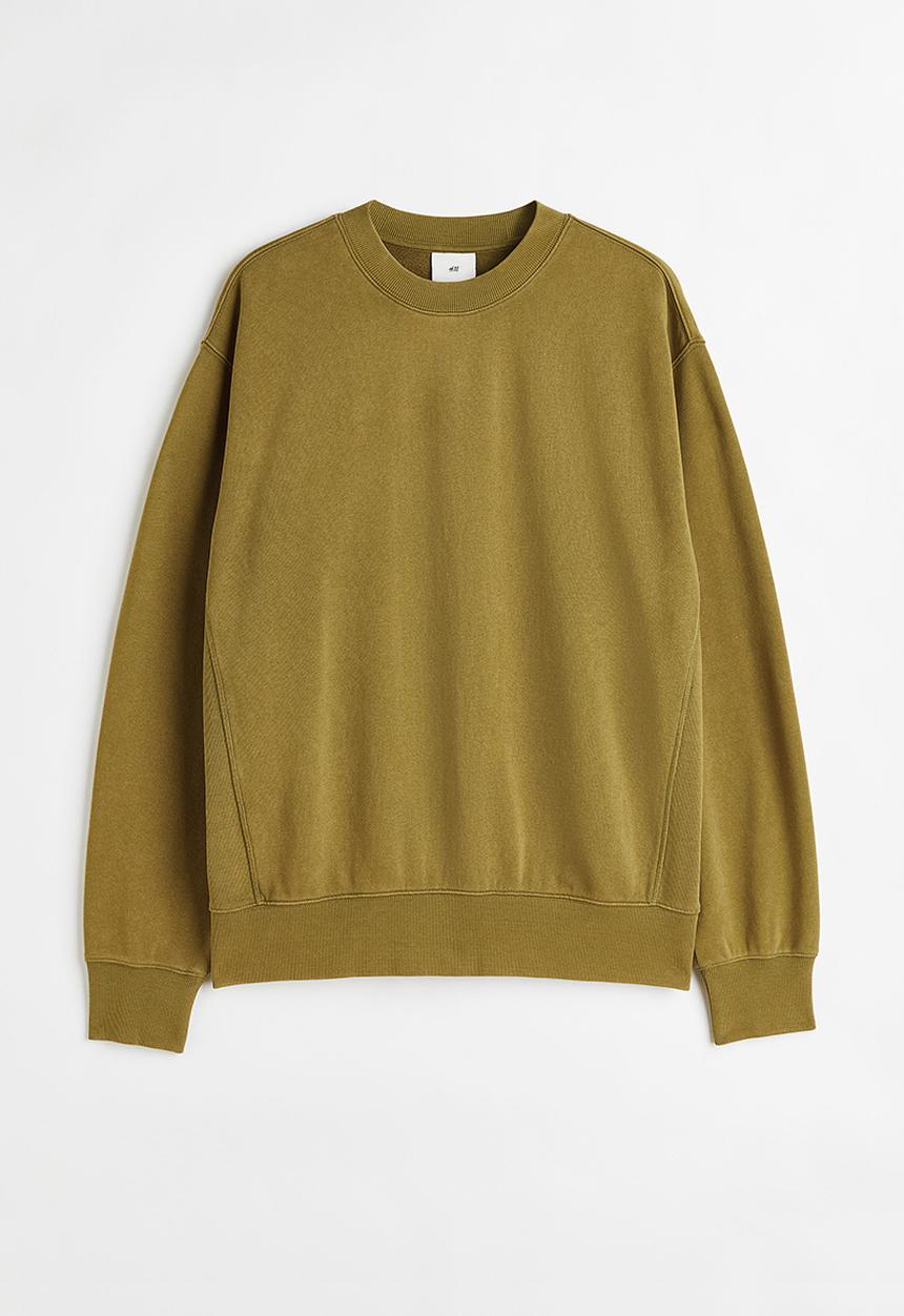 H&M - Oversized fit cotton sweatshirt - olive green
