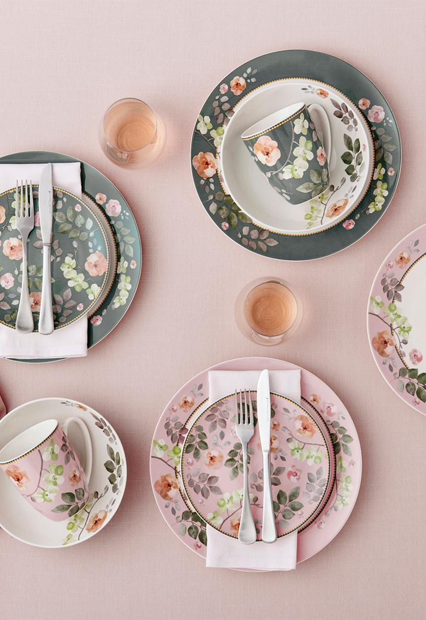 Maxwell & Williams - Arcadia 12 piece dinner set - pink