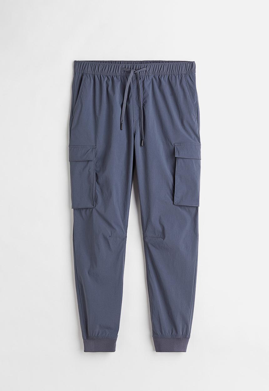 H&M - Nylon cargo joggers - dark grey-blue