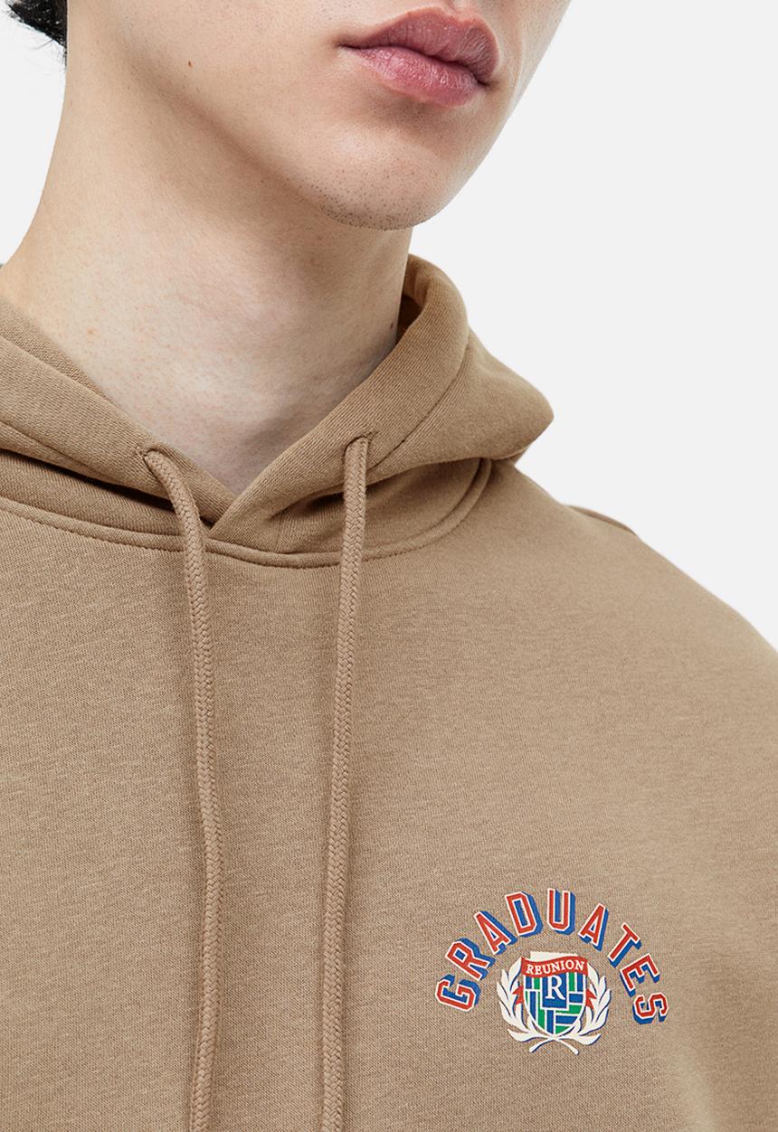 H&M - Relaxed fit printed hoodie - dark beige/graduates