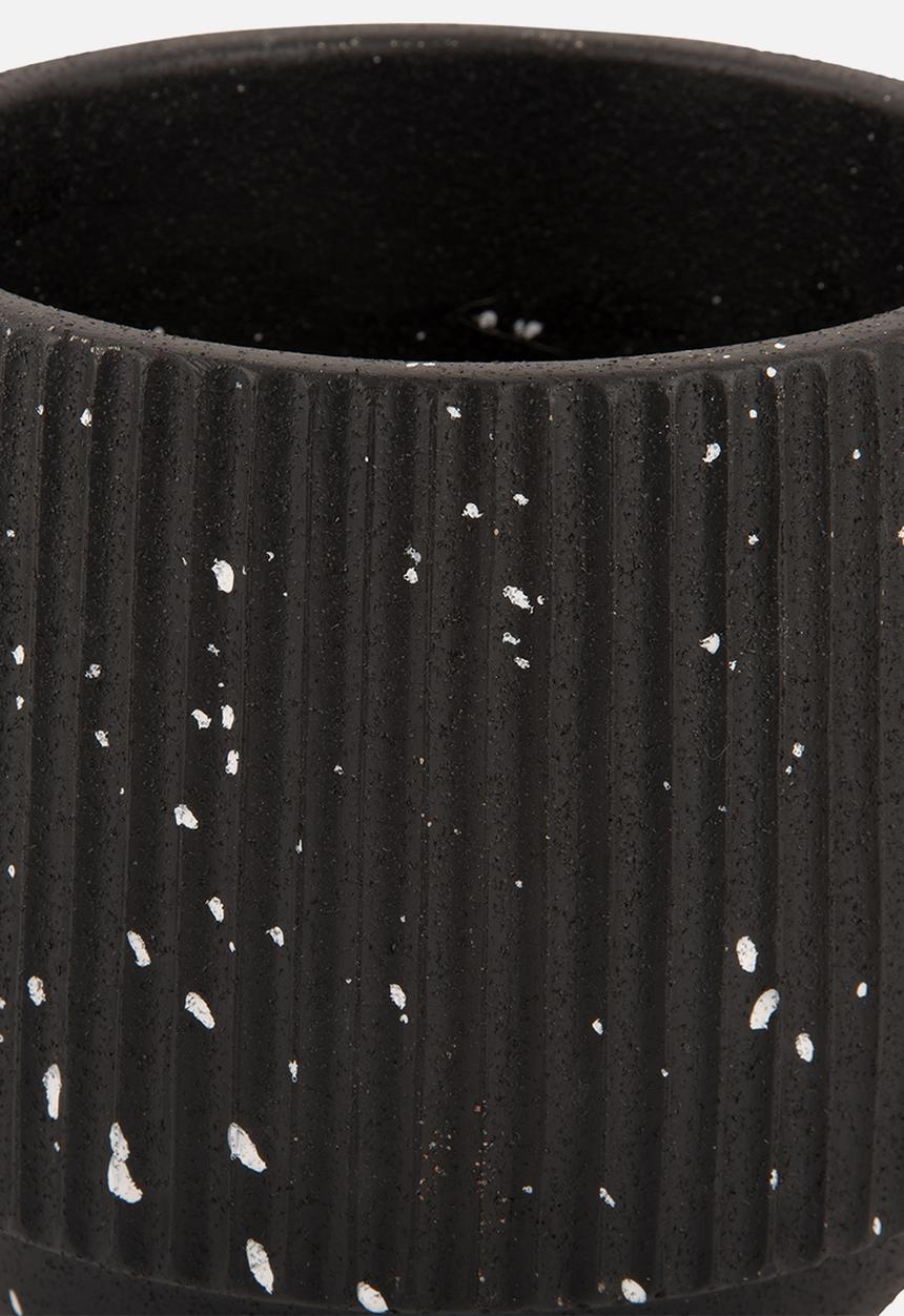 Present Time - Plant pot Speckles Cone cement black