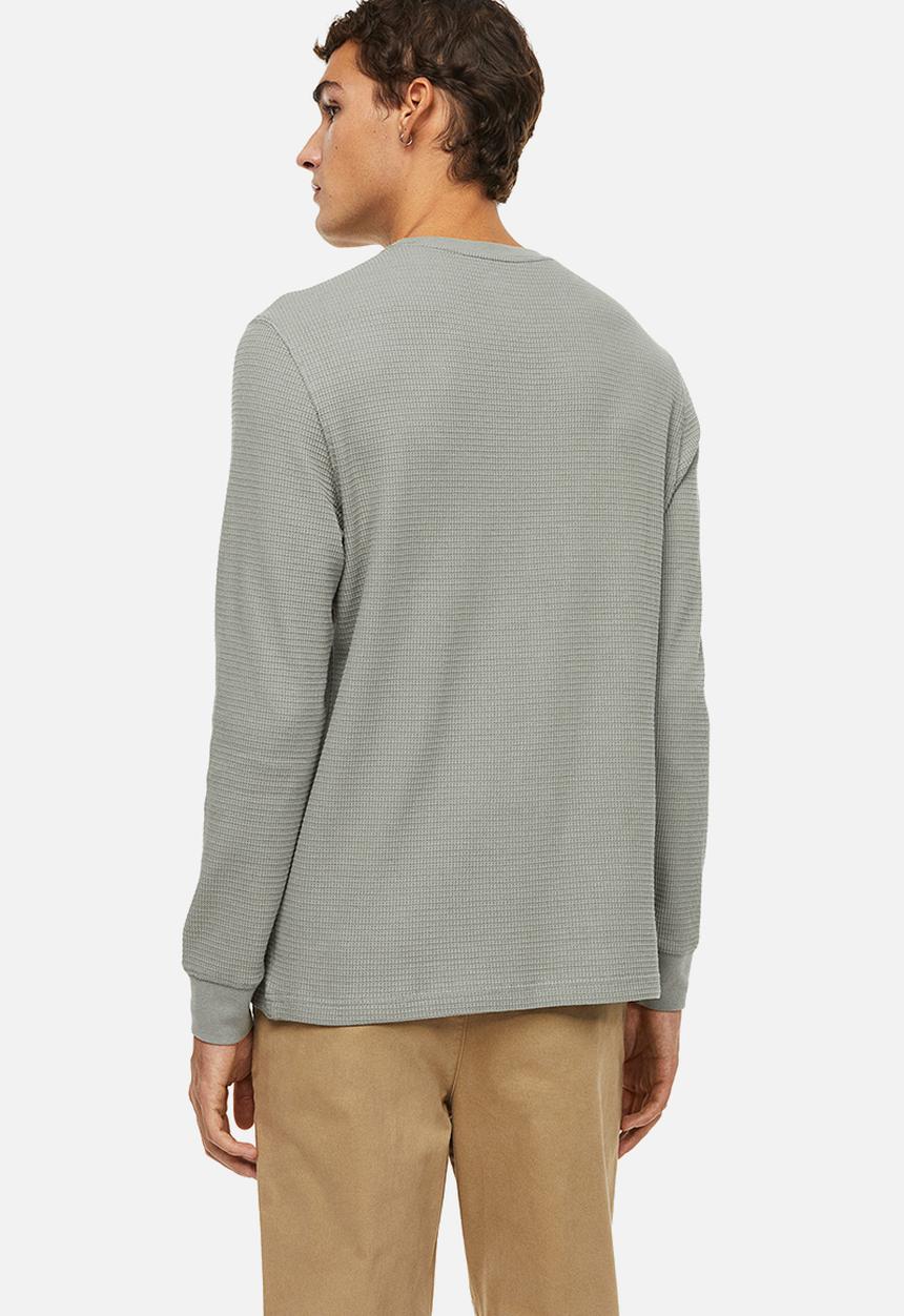 H&M - Jersey top slim fit - light sage green