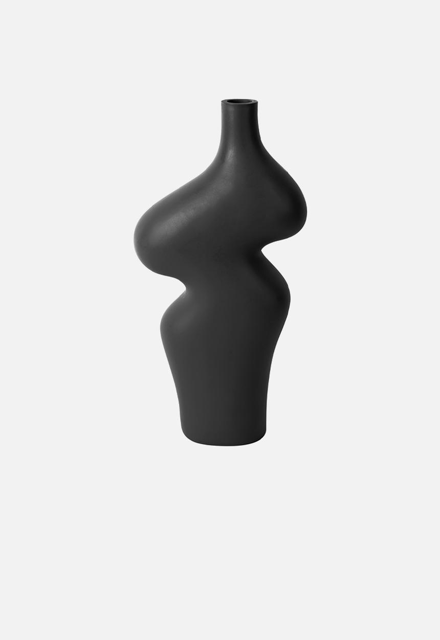 Present Time - Swirls organic vase - black