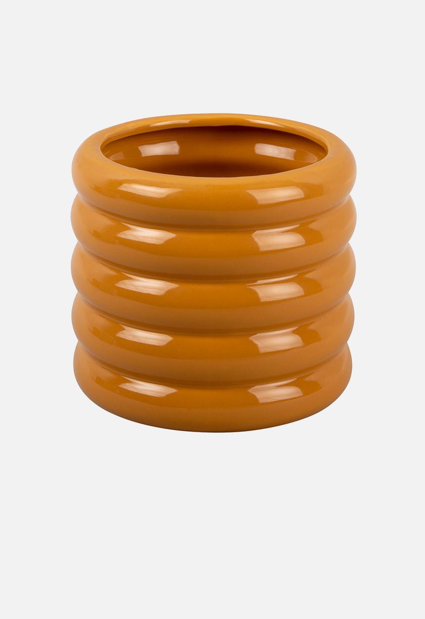 Present Time - Bobbly plant pot small - ochre yellow