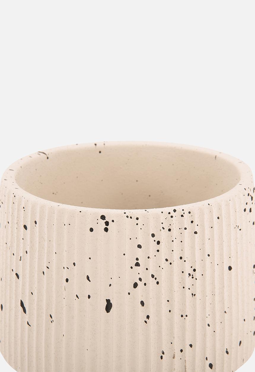 Present Time - Plant pot Speckles Cone cement ivory