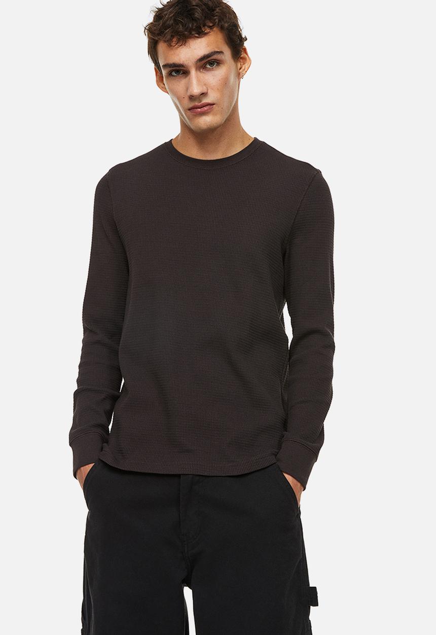 H&M - Jersey top slim fit - dark brown