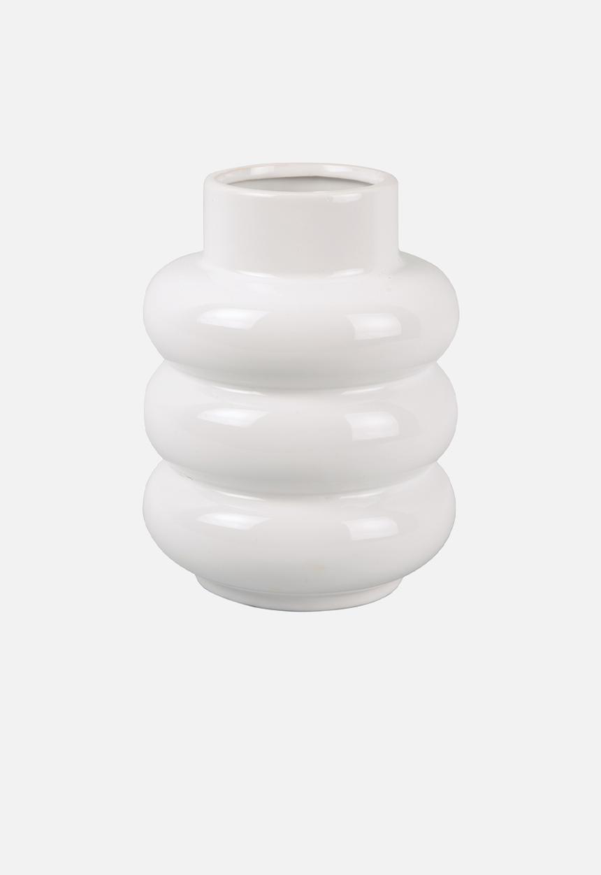 Present Time - Bobbly glazed medium vase - white