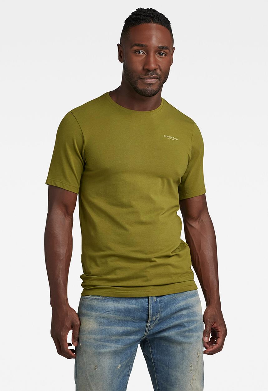 G-STAR - Slim base r t short sleeve compact stretch jersey o - avocado