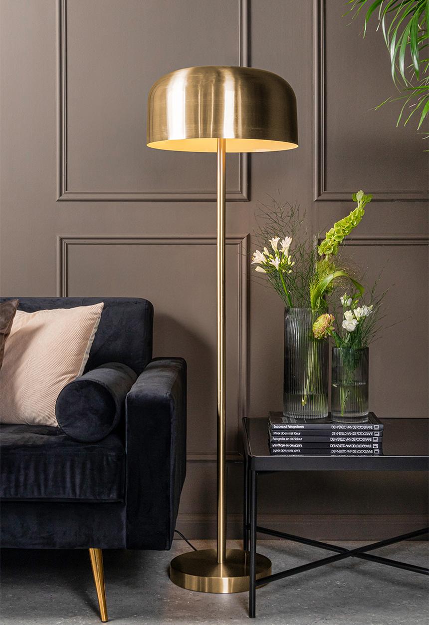 Present Time - Floor lamp capa metal matt - brushed gold