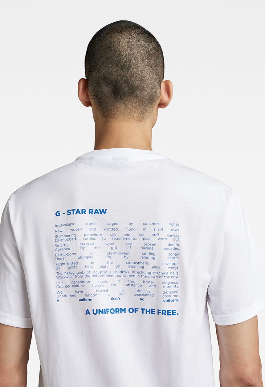 G-STAR - Lash back text r t - white