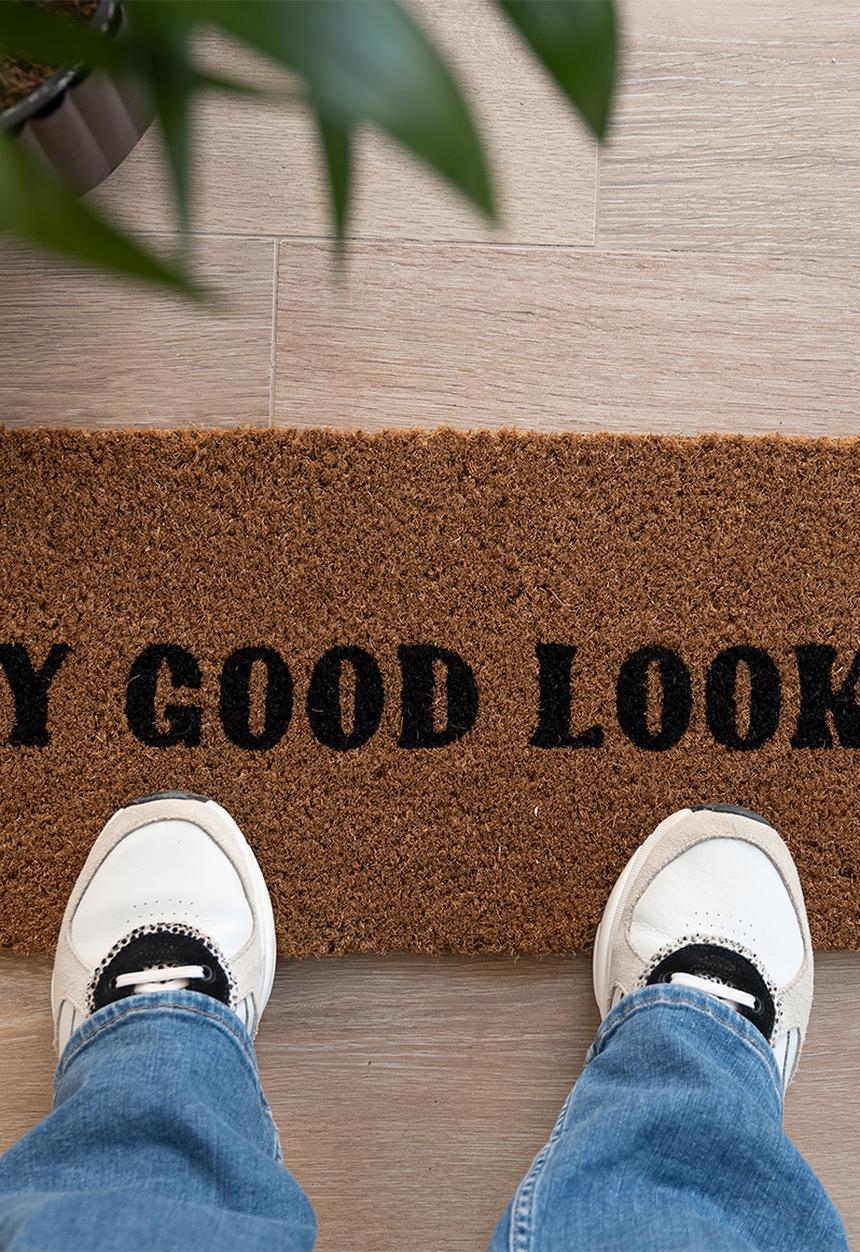 Present Time - Door mat hey good looking - brown