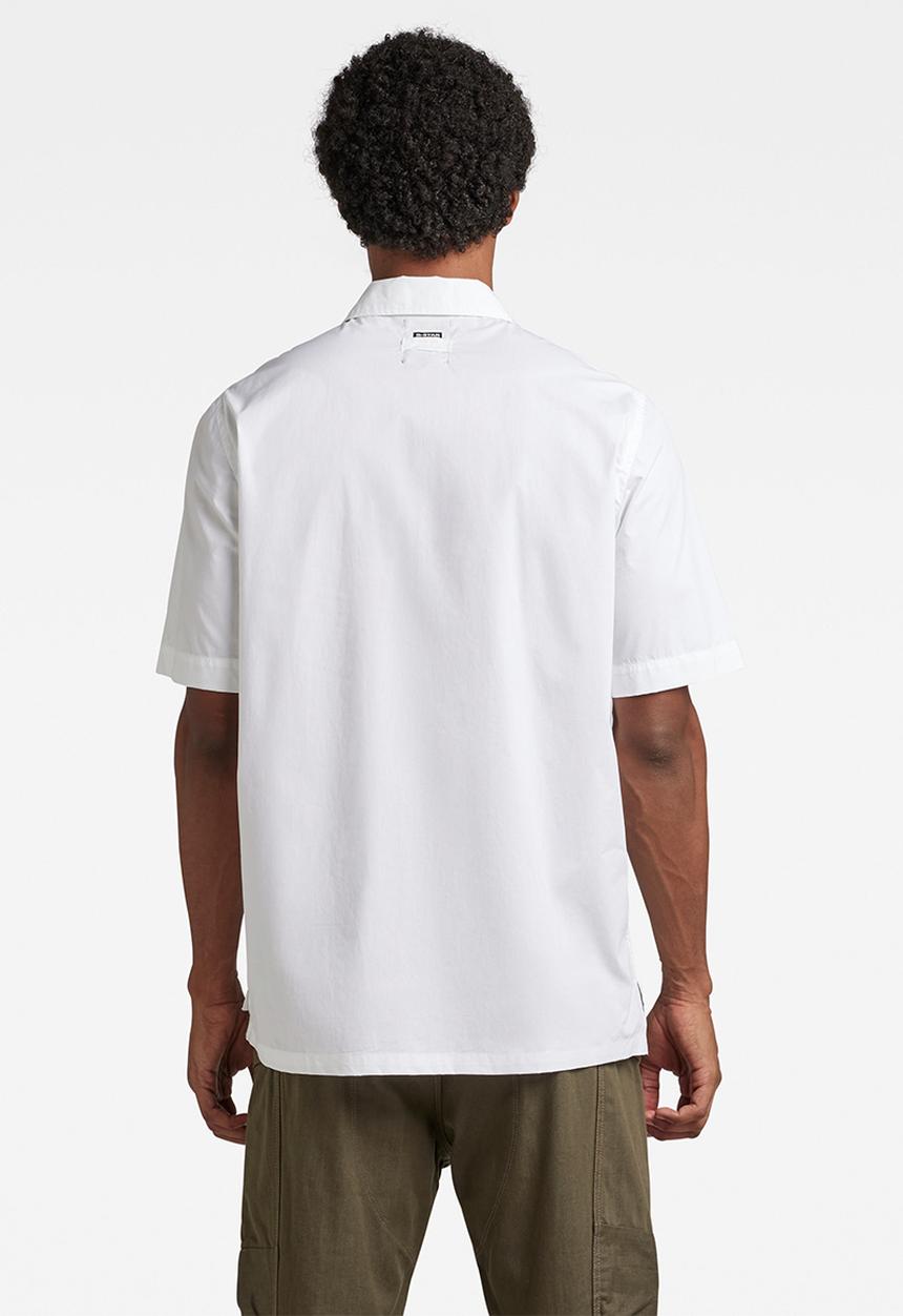 G-STAR - Workwear panel shirt short sleeve manor poplin - white