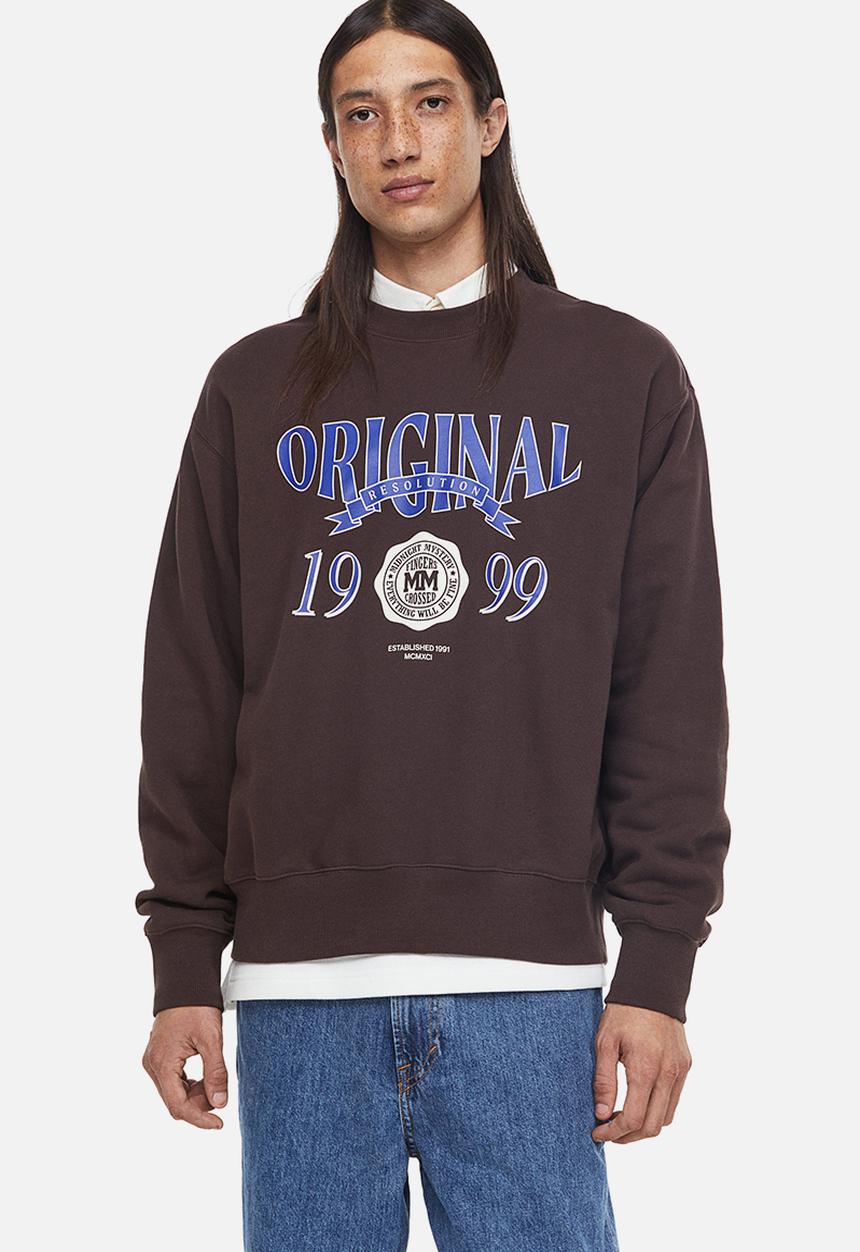 H&M - Oversized fit printed sweatshirt - brown/original resolution