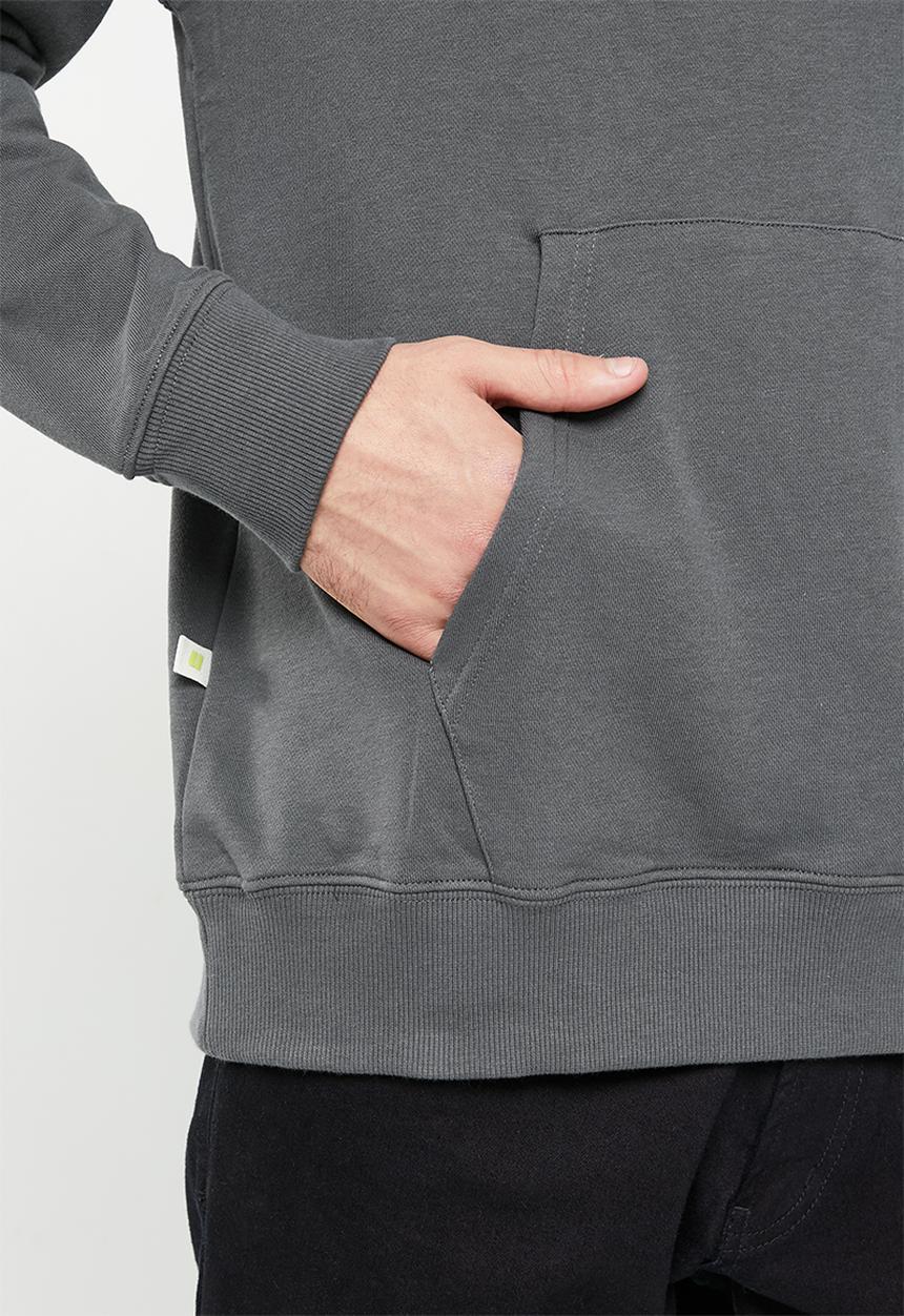 urban° - Mens urban core fleece sweat pull over hoody - dark shadow