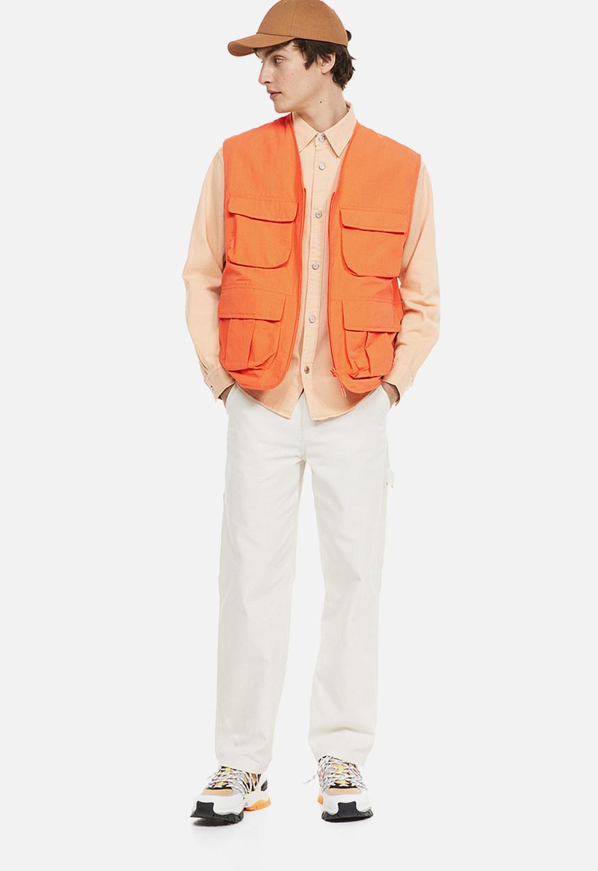 H&M - Relaxed fit nylon cargo gilet - orange