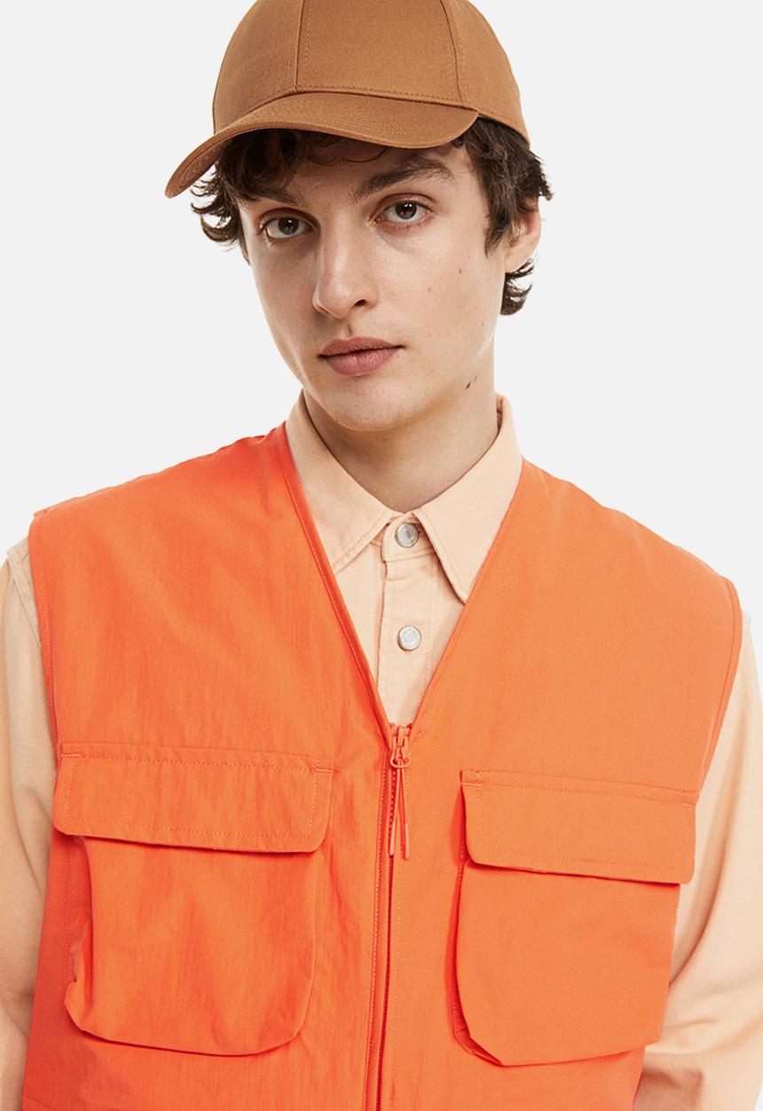 H&M - Relaxed fit nylon cargo gilet - orange