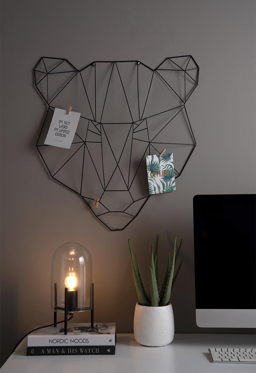Present Time - Table lamp Glass Bell clear, black frame