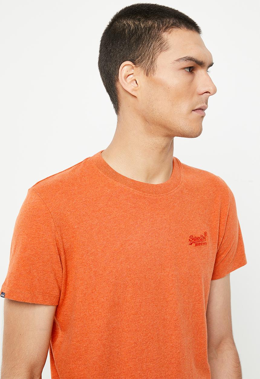 Superdry. - Vintage logo emb tee - rust orange marl