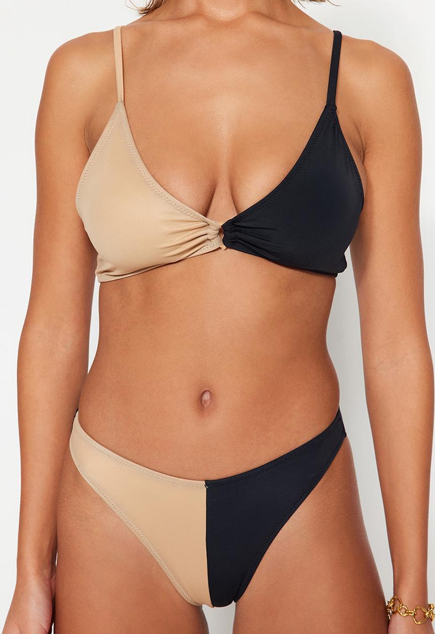 Trendyol - Colourblock bikini set - black/neutral