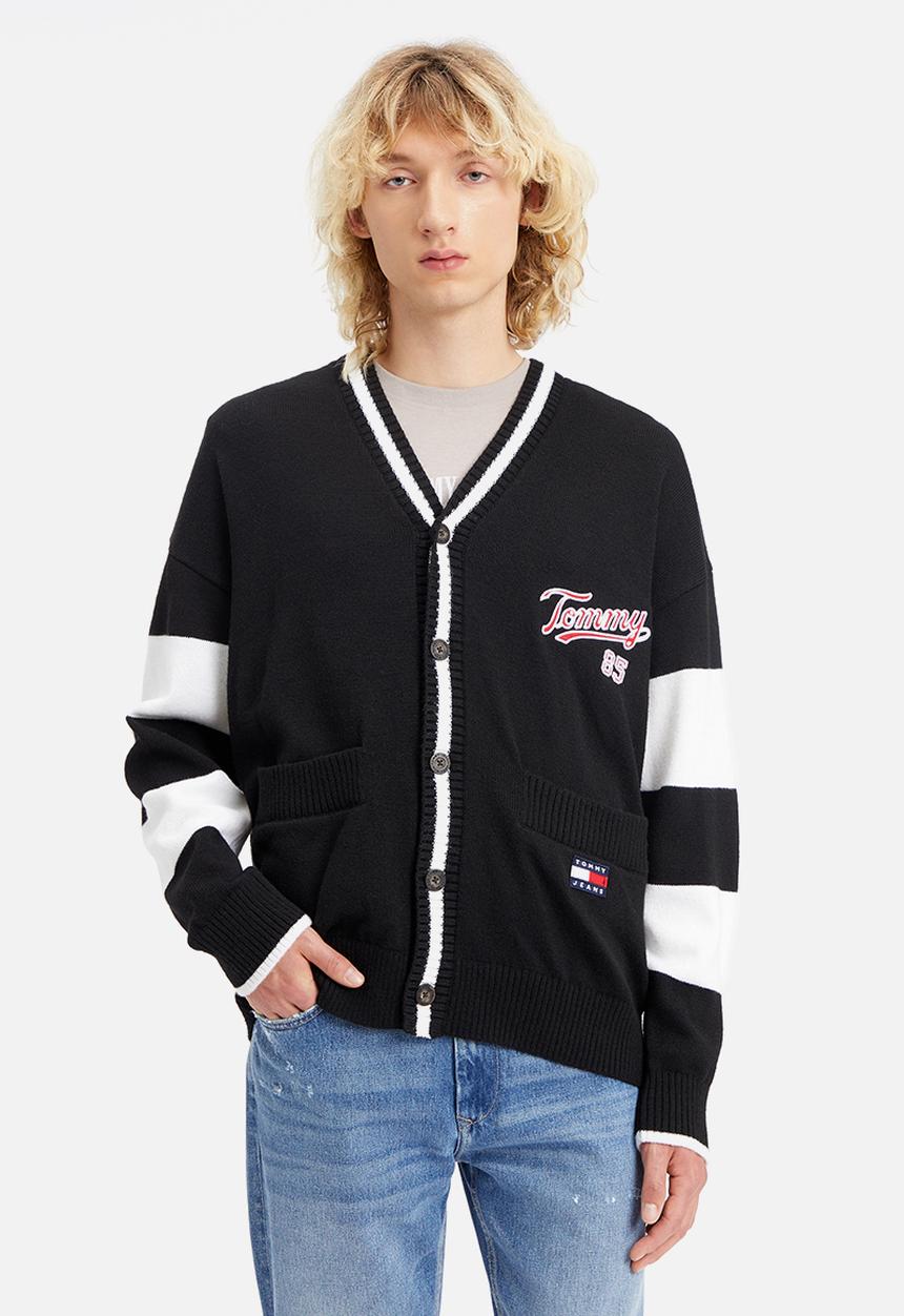 Tommy Hilfiger - Oversized college 85 cardigan - black