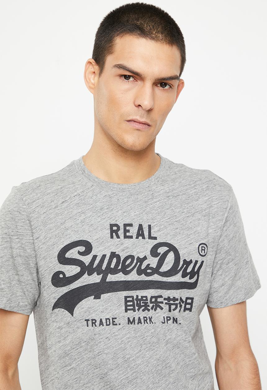 Superdry. - Vintage vl noos tee - athletic grey marl
