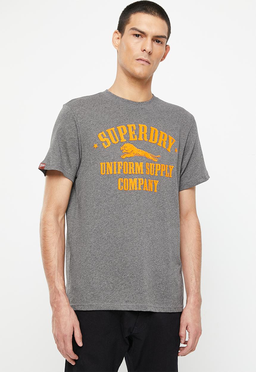 Superdry. - Vintage speedway tee - grey black twist grit