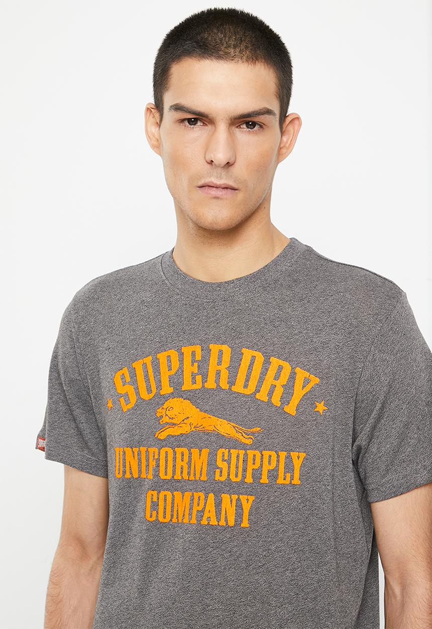Superdry. - Vintage speedway tee - grey black twist grit