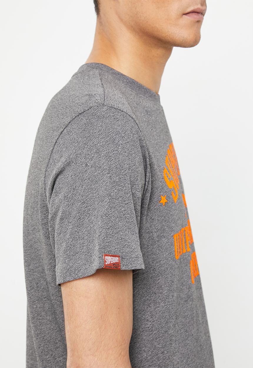 Superdry. - Vintage speedway tee - grey black twist grit