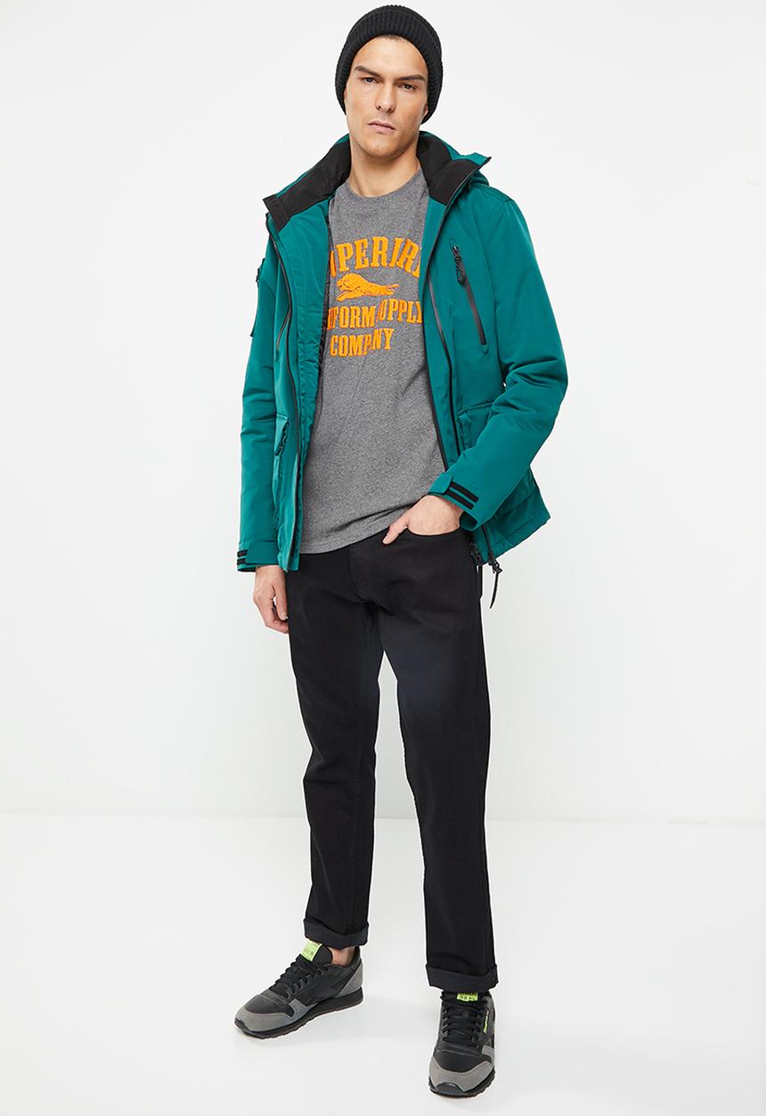 Superdry. - Vintage speedway tee - grey black twist grit