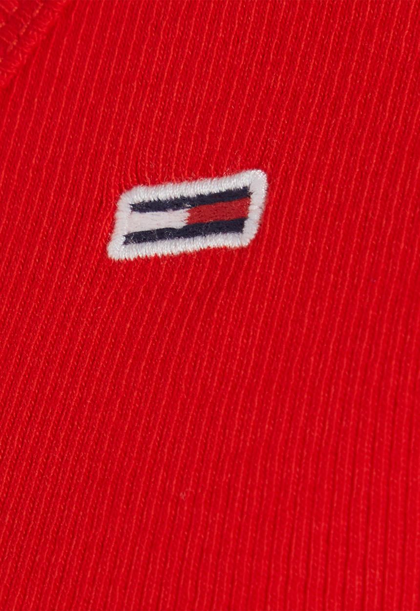 Tommy Hilfiger - Baby crop essential rib vneck tee - deep crimson