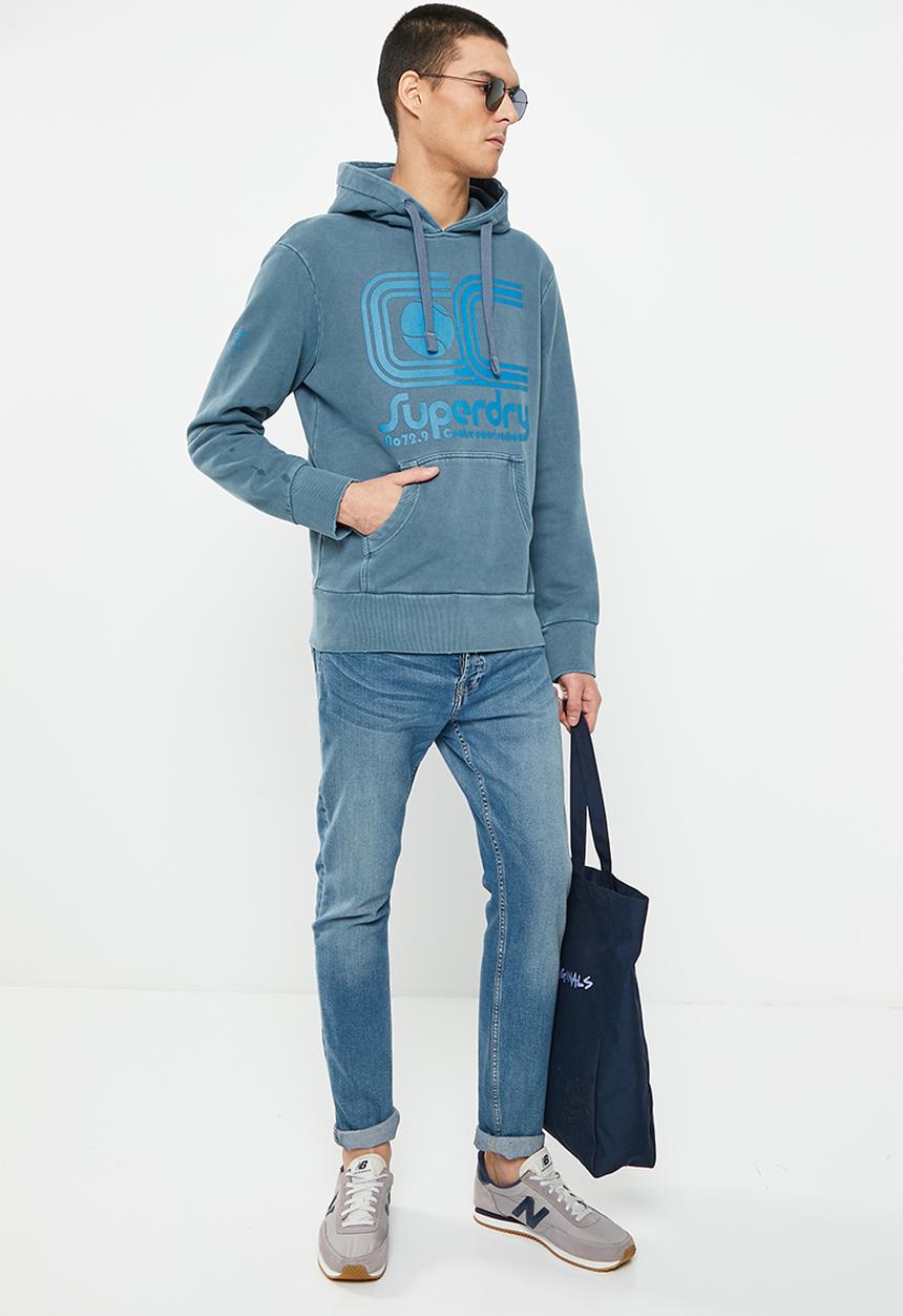 Superdry. - Vintage ath club hoodie - rich navy