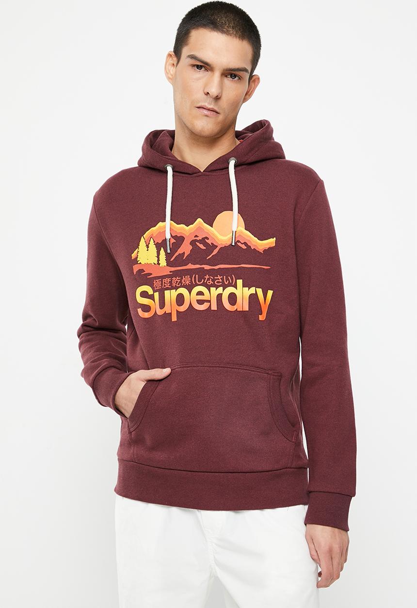 Superdry. - Vintage cl great outdoors hood - deepest burgundy grit