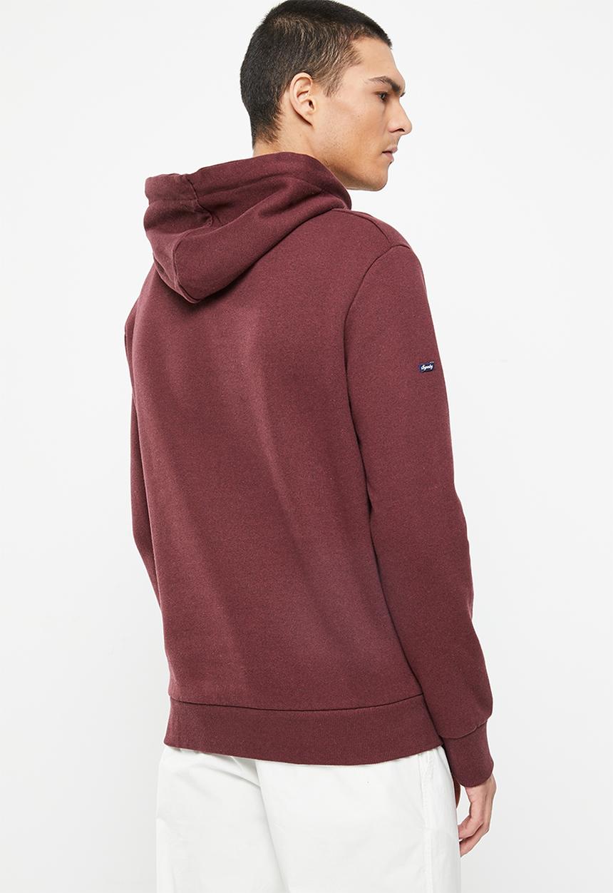 Superdry. - Vintage cl great outdoors hood - deepest burgundy grit