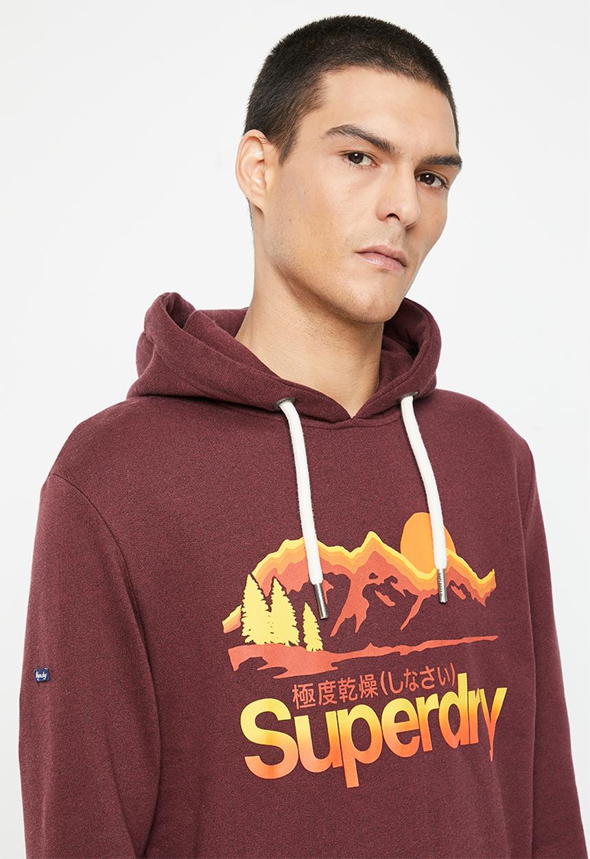 Superdry. - Vintage cl great outdoors hood - deepest burgundy grit