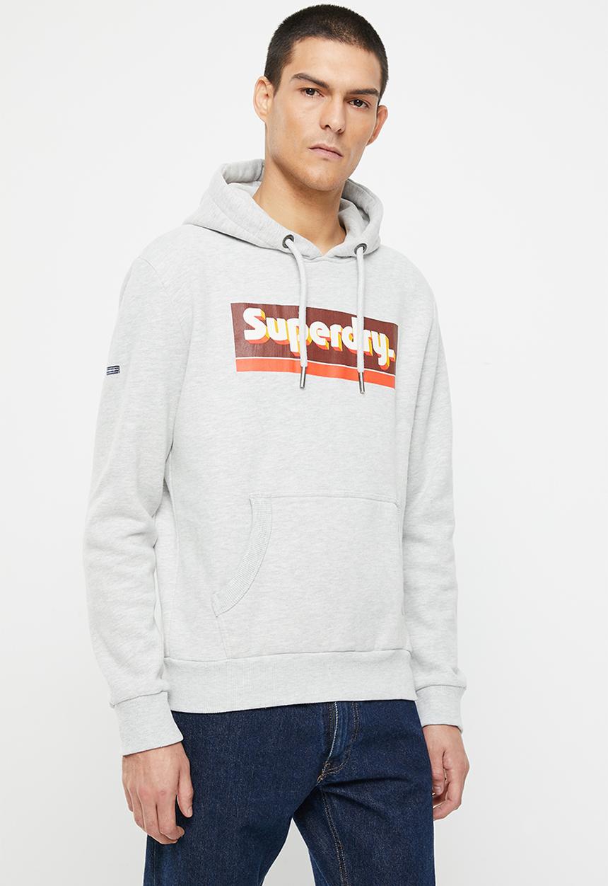 Superdry. - Vintage trade tab hood - glacier grey marl