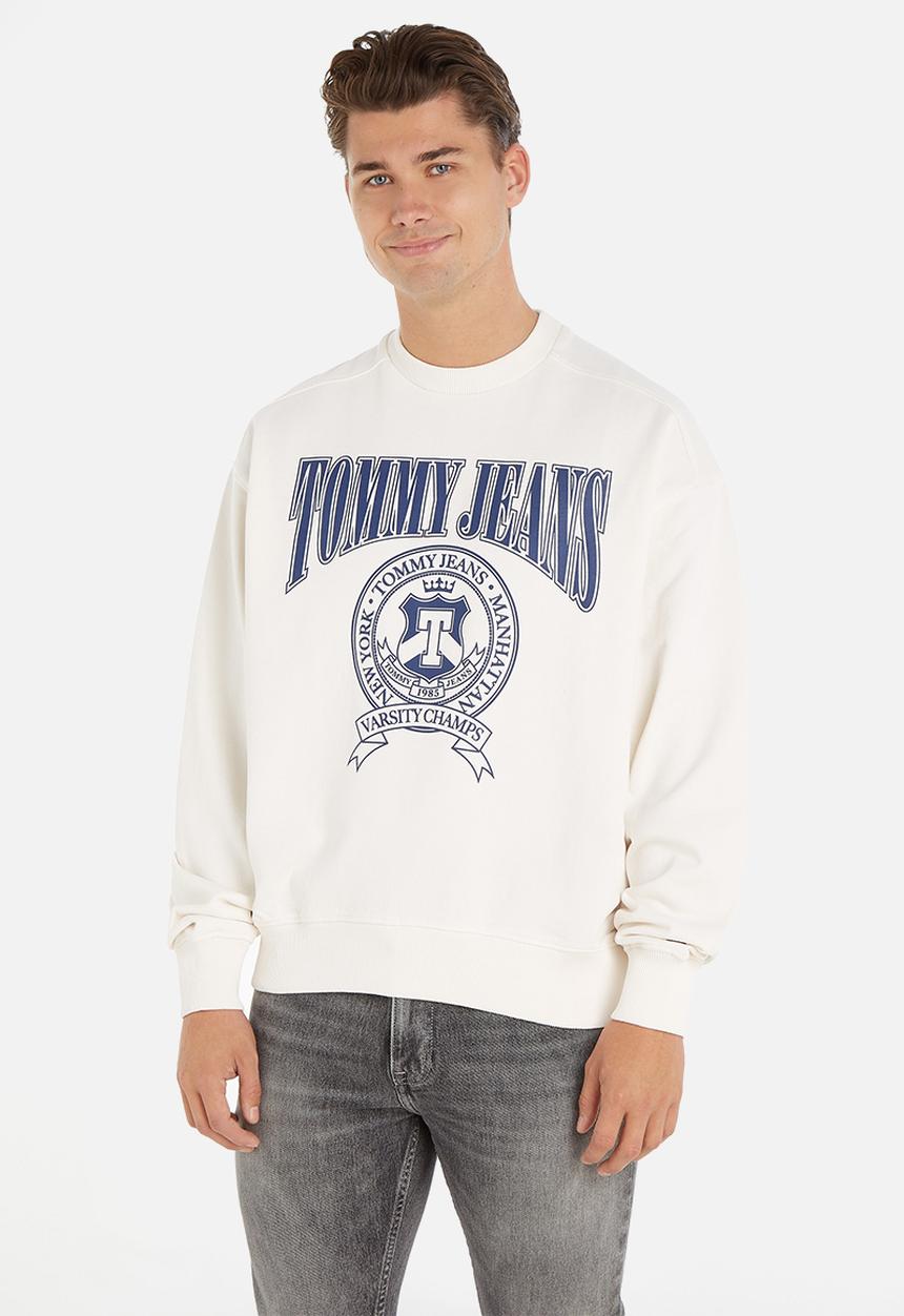 Tommy Hilfiger - TJM comfort varsity crew sweatshirt - white
