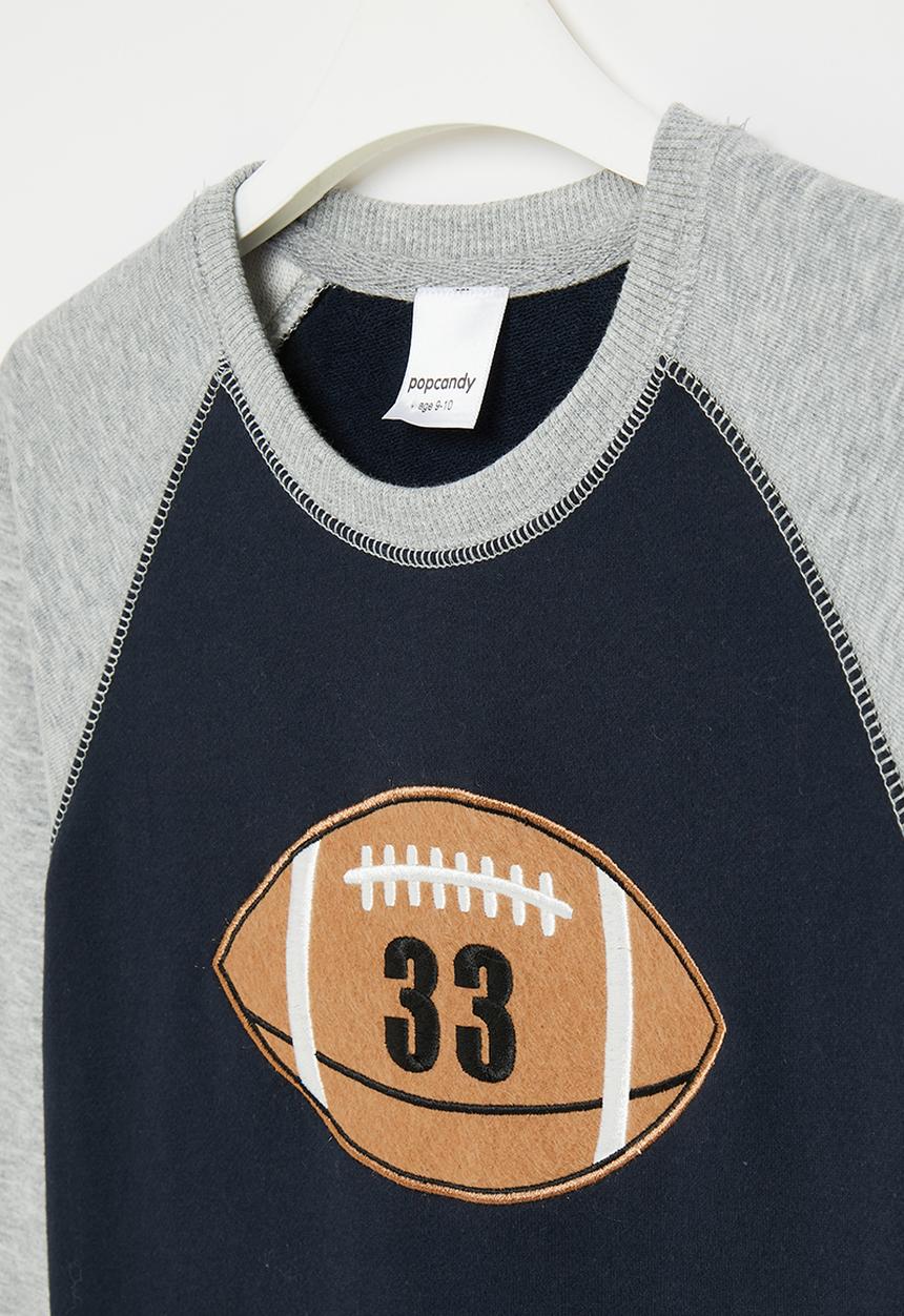 Pop Candy - Baseball sweatshirt - navy & grey