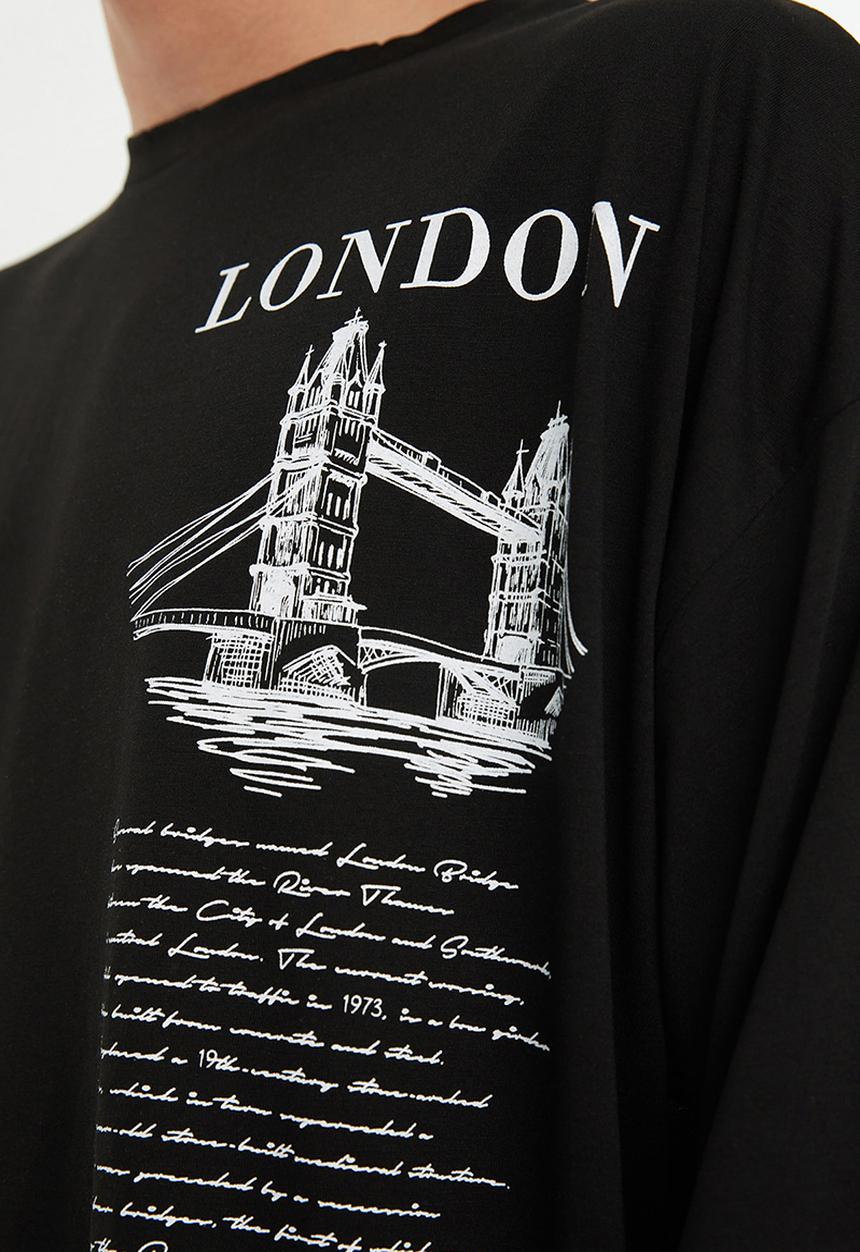 Trendyol - London graphic tee - black