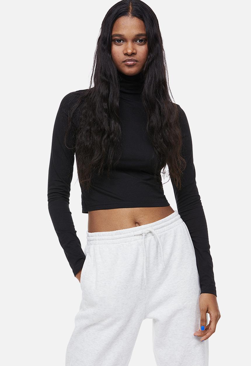 H&M - Polo-neck top - black